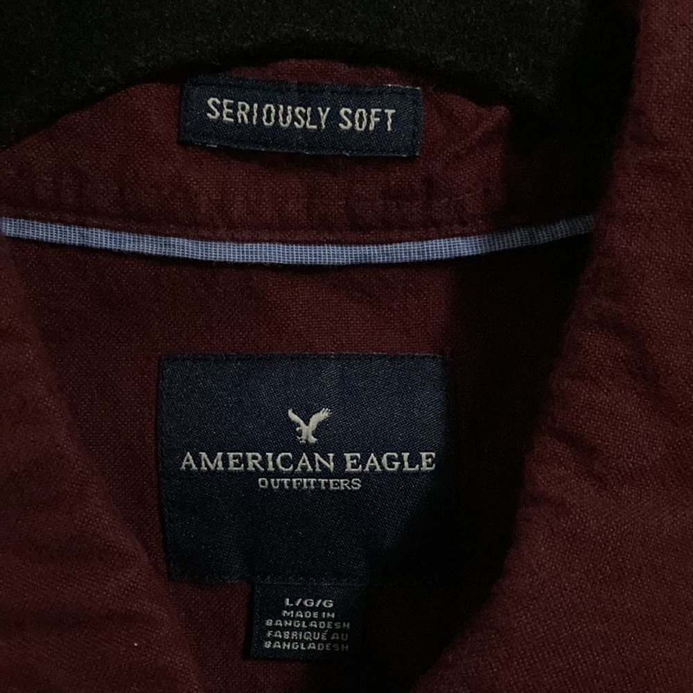 Men’s American Eagle Outfitters ‘Seriously Soft’ Button Up Shirt (L) Maroon - Picture 2 of 7